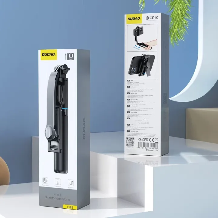 Dudao Selfie stick Dudao F18S 4-in-1 foldable tripod with remote control Black